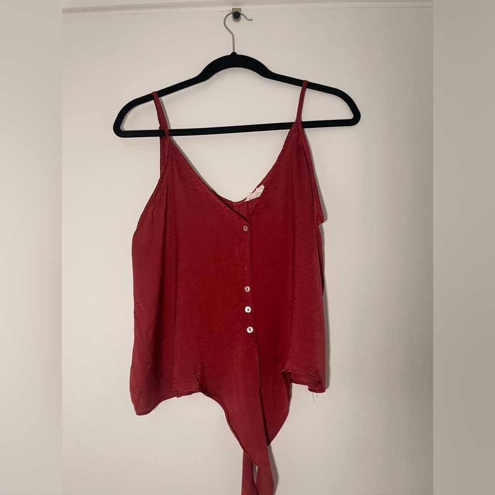 Burgundy cropped blouse